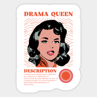 Drama Queen Description Sticker